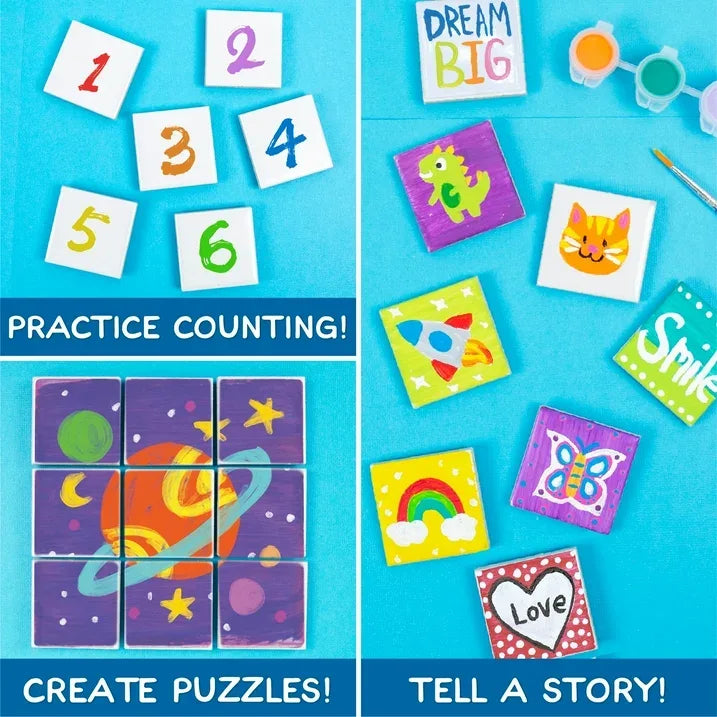 Wholesale Price with free shipping across the USA for Made By Me Paint Your Own Magnetic Tile Art - Manji Distributors