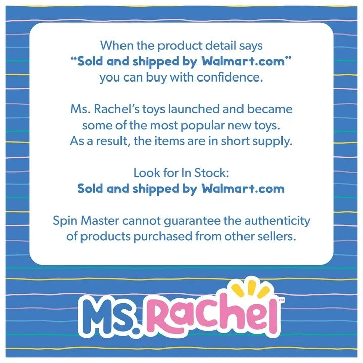 Wholesale Price with free shipping across the USA for Ms. Rachel Official Speak & Sing 16-Inch Plush Doll for Ages 6 Months to 3+ Years - Manji Distributors