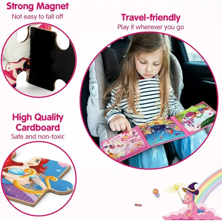 Wholesale Price with free shipping across the USA for SYNARRY Unicorn Mermaid Princess 3-in-1 Magnetic Puzzles for Girls Kids Ages 3-6, Each Puzzle with 20 Pieces, FSC Certified Jigsaw Puzzle for Kids - Manji Distributors
