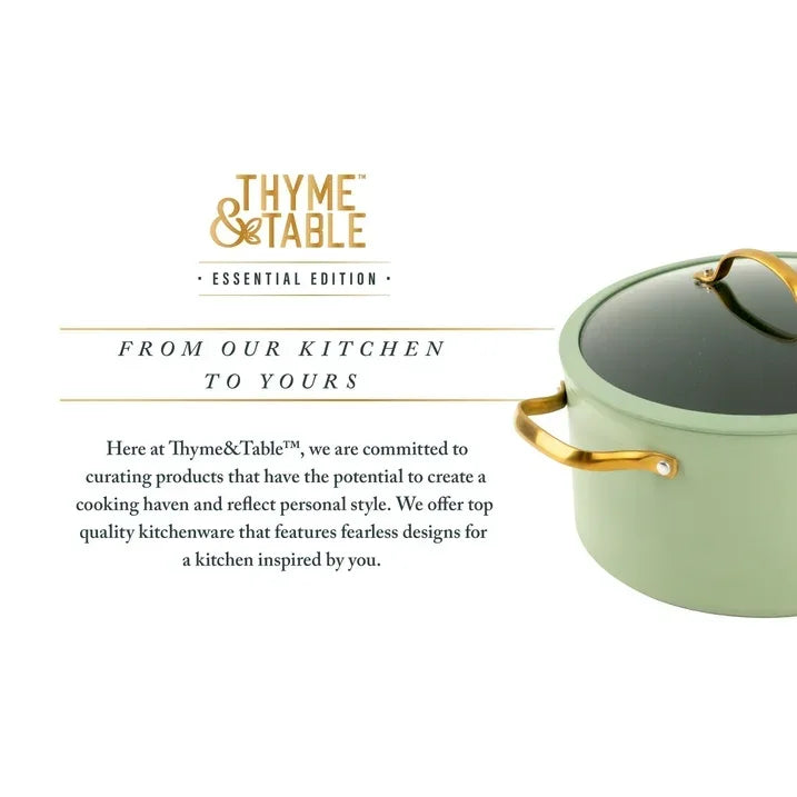 Wholesale Price with free shipping across the USA for Thyme & Table 12-Piece Non-Stick Cookware Set, Pots and Pans Set - Green, Granite Collection - Manji Distributors