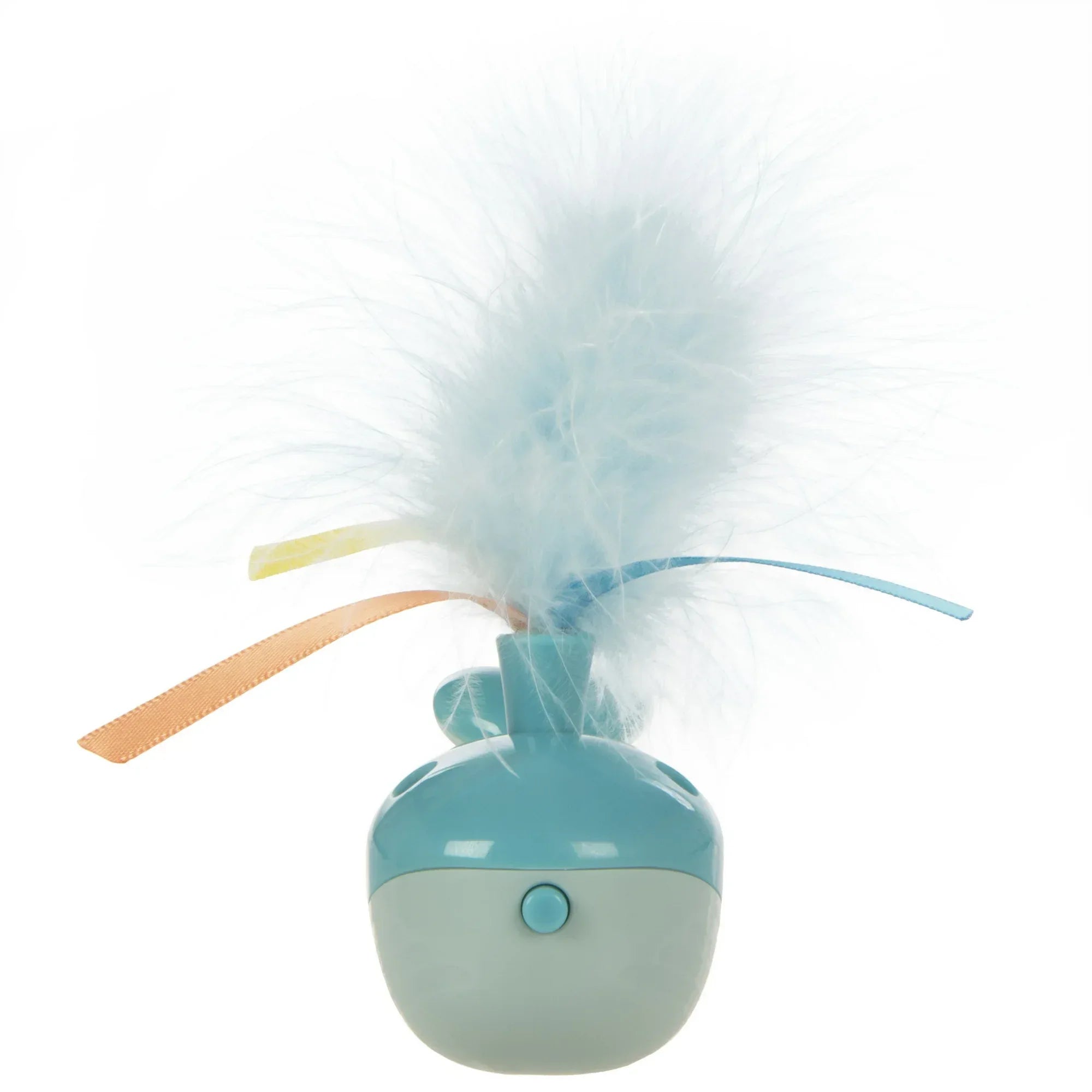 Wholesale Price with free shipping across the USA for SmartyKat Spout 'N Spin Motion Cat Toy with Twirling Feathers & Ribbons, Blue Whale - Manji Distributors