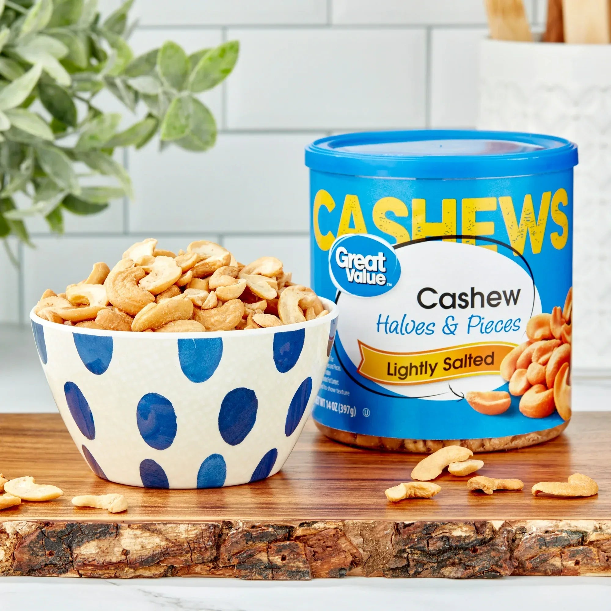 Wholesale Price with free shipping across the USA for Great Value Lightly Salted Cashew Halves & Pieces, 14 oz - Manji Distributors