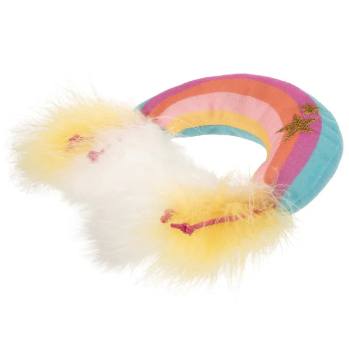 Wholesale Price with free shipping across the USA for SmartyKat Rainbow Ruckus Catnip Kicker Cat Toy with Raffia & Feathers, Multi-Color - Manji Distributors