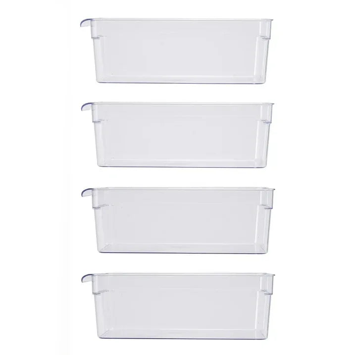 Wholesale Price with free shipping across the USA for Mainstays Clear Plastic Fridge Organization Bin 4-Pack Set, Various Sizes - Manji Distributors